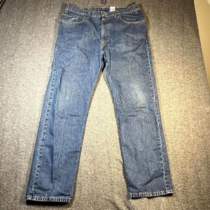 Levis Jeans Mens 38x32 (M: 36x32) Blue 505 Straight Leg Denim Workwear Work